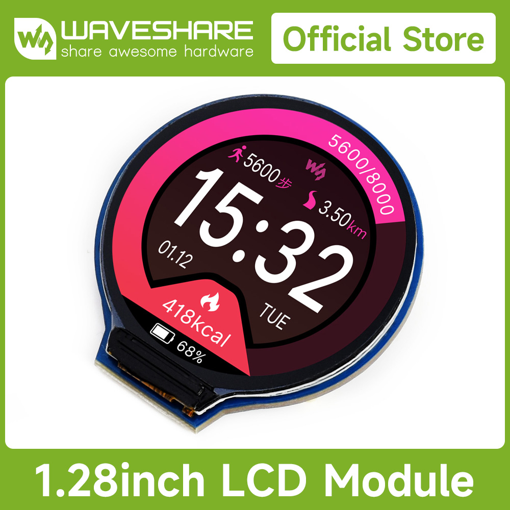 Pi Display - เวฟแชร์ 1.28 นิ้วโมดูลจอแสดงผล LCD 65K RGB