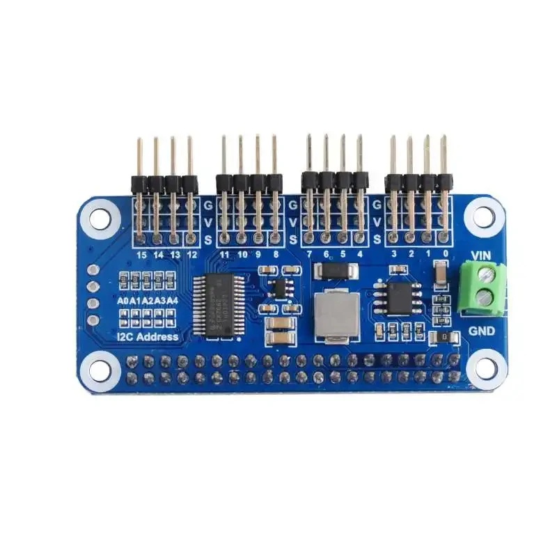 Pi Zero - 16 ช่อง PWM เซอร์โวมอเตอร์ไดร์เวอร์ HAT โมดูลบอร์ดขยายชิลด์ราสเบอร์รี่