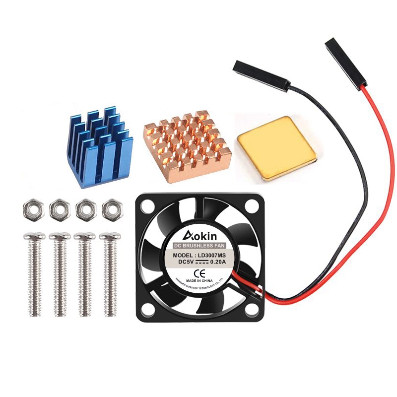Pi Cooler - 5V / 3.3V พัดลมระบายความร้อนพร้อมสกรู + ความร้อน1อลูมิเนียม2ทองแดงสำหรับ