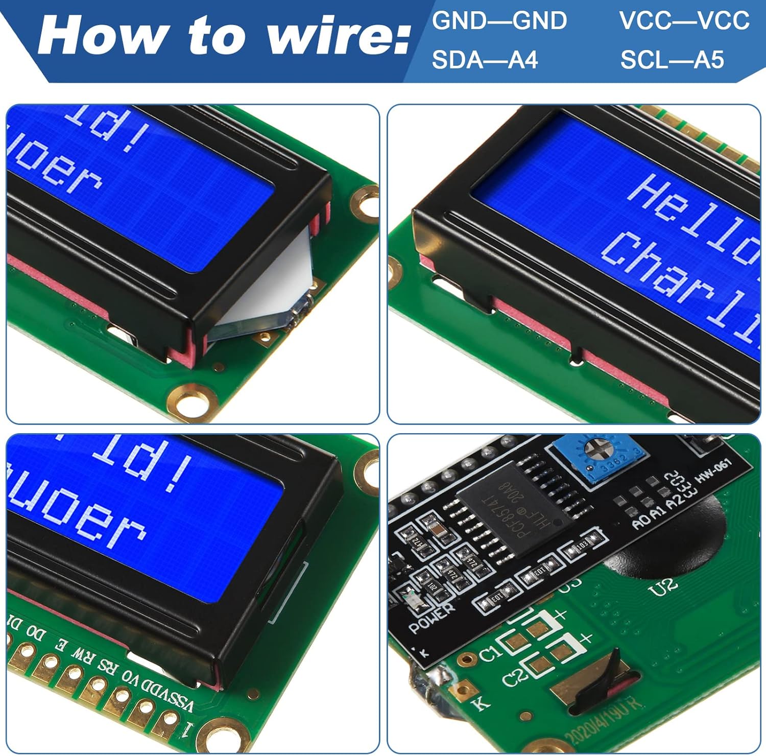 ชุดหนึ่ง 1602 LCD 20*4 หน้าจอส - Pi Display บทวิจารณ์และราคา